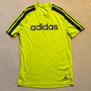 Adidas Neon Yellow Tee with Black Accents